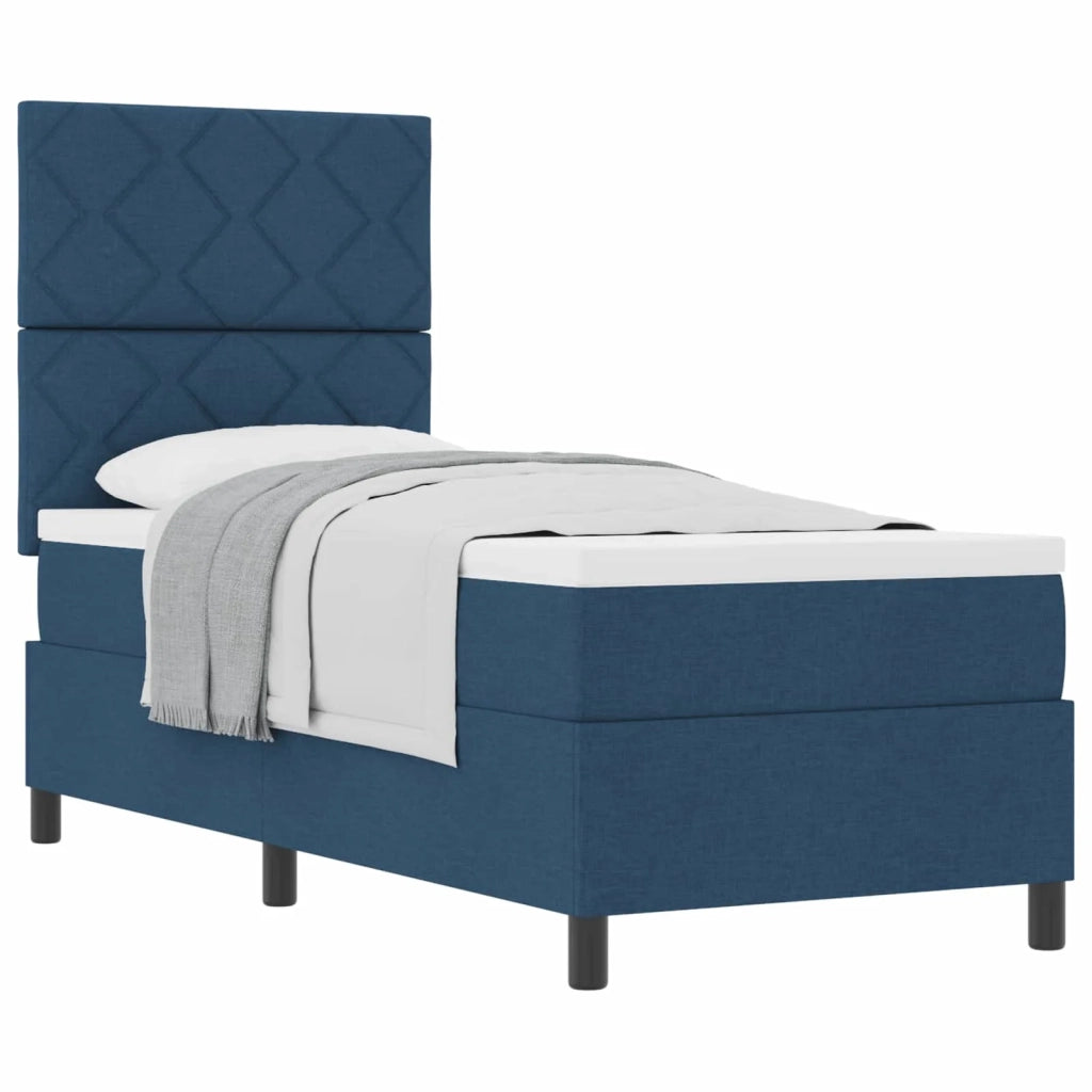 Letto a molle con materasso Blu 80 x 200 cm Tessuto 3339426
