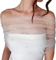 Sposa elegante con velo trasformabile - scialle con bordi - leggero - stola da sposa - ideale per foto di matrimonio - paesaggio da sposa