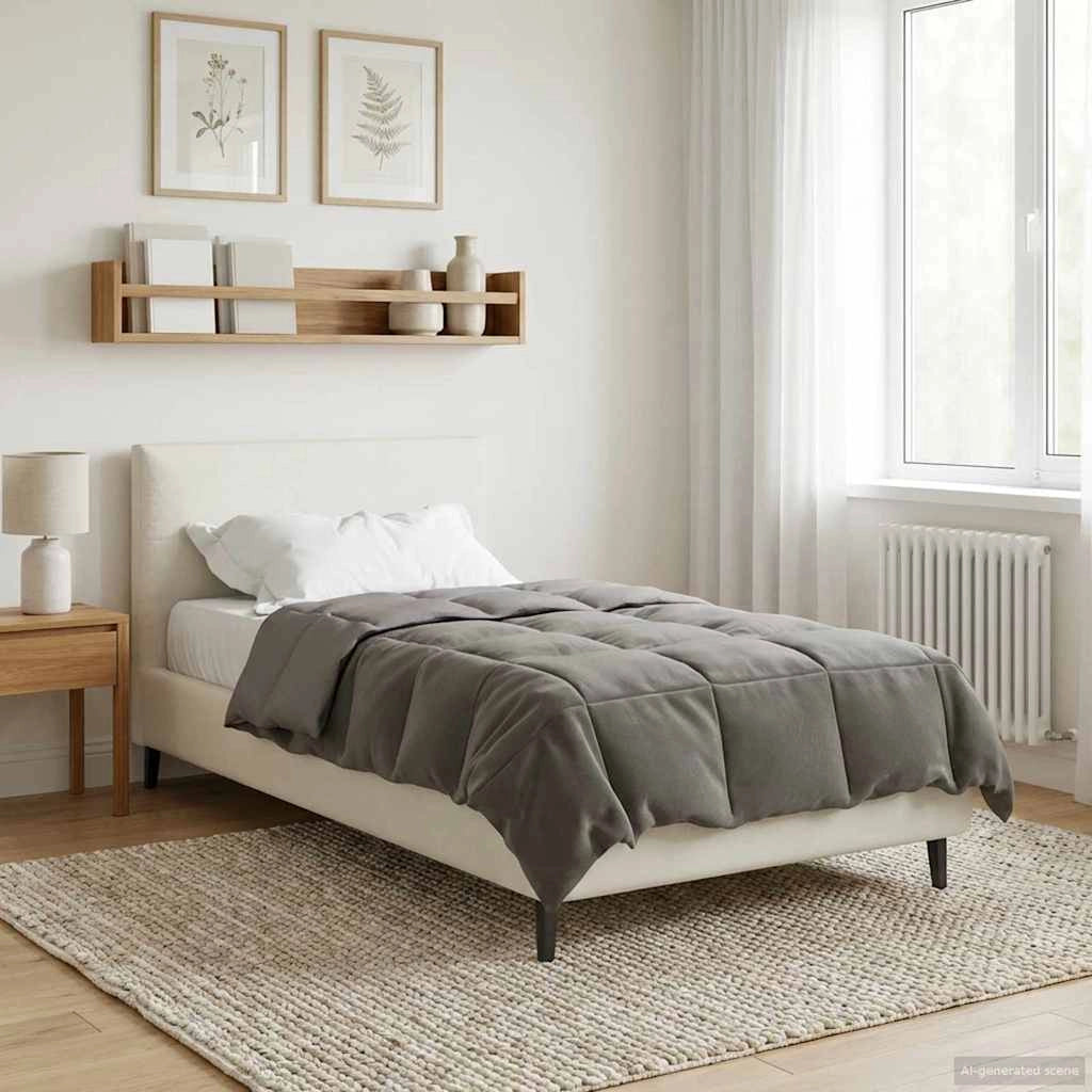 Duvet Invernale 155 x 200 cm Inverno Grigio chiaro Traspirante 42026087