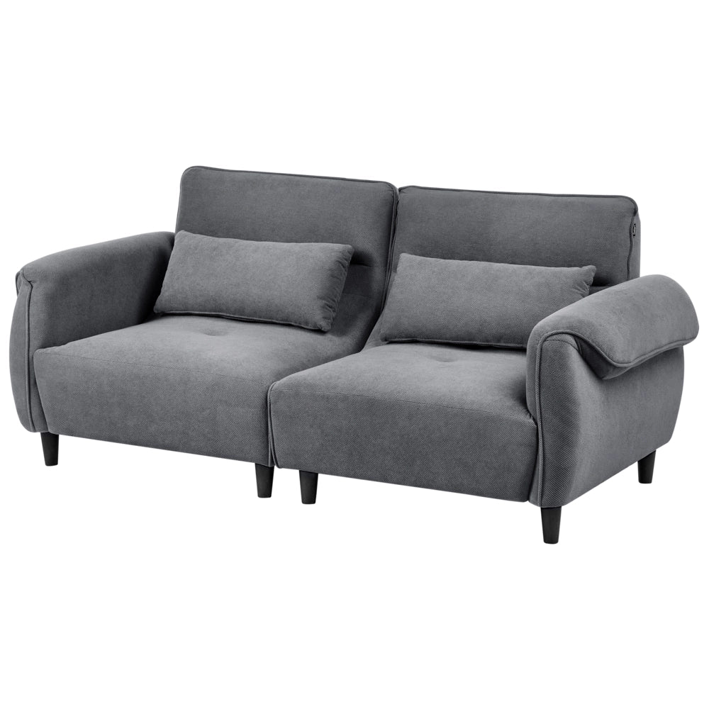 Divano 3 posti Grigio Scuro Poliestere Rivestimento idrorepellente Soggiorno Stile Moderno