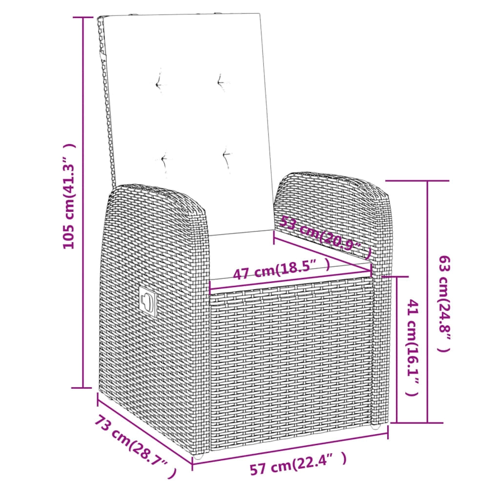 Set da pranzo da giardino 5 pezzi con mobili da esterno e cuscini grigio 02_0014148