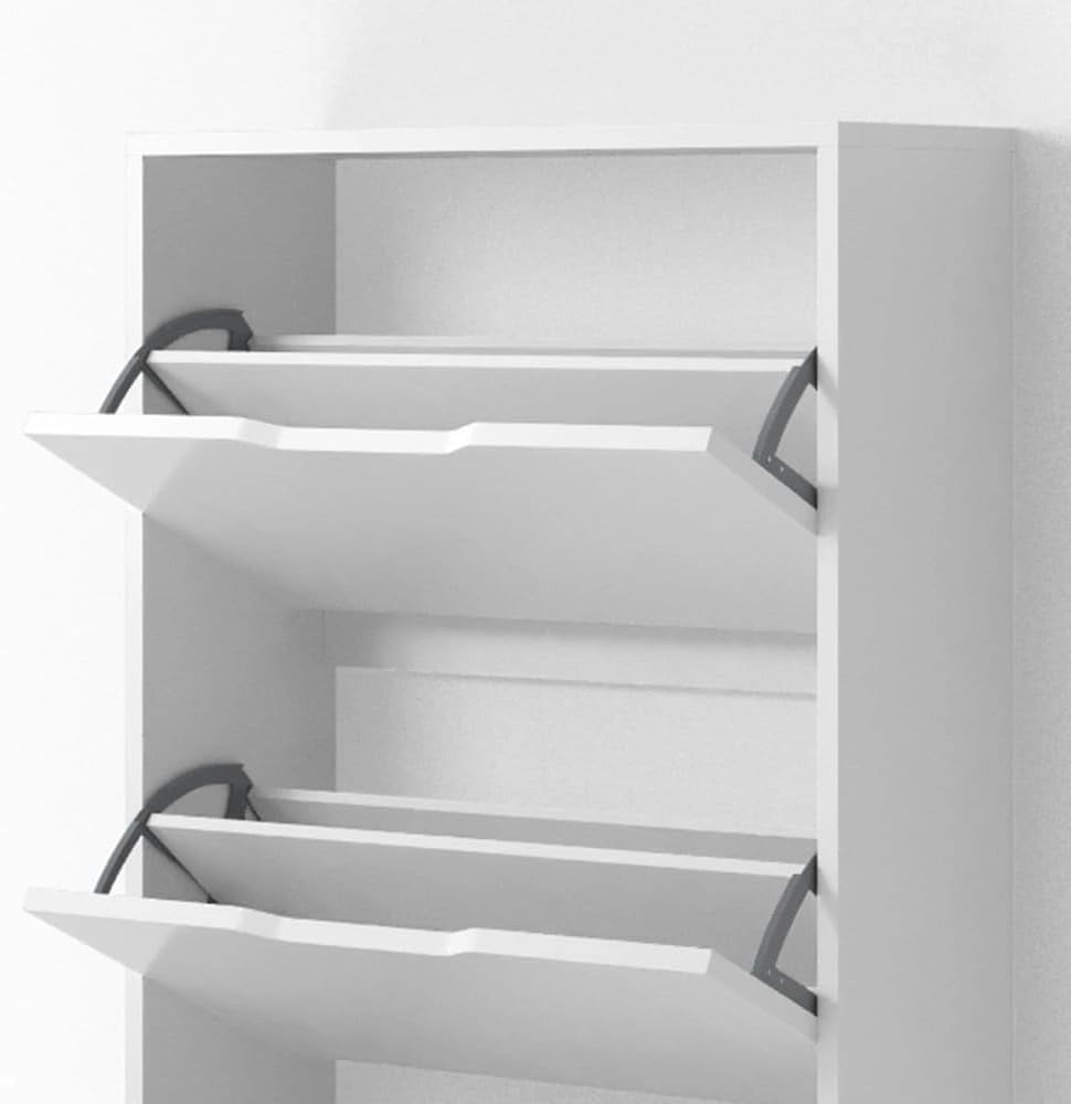 Scarpiera da ingresso Luca, Bianco, 22 x 169 cm 5 scomparti