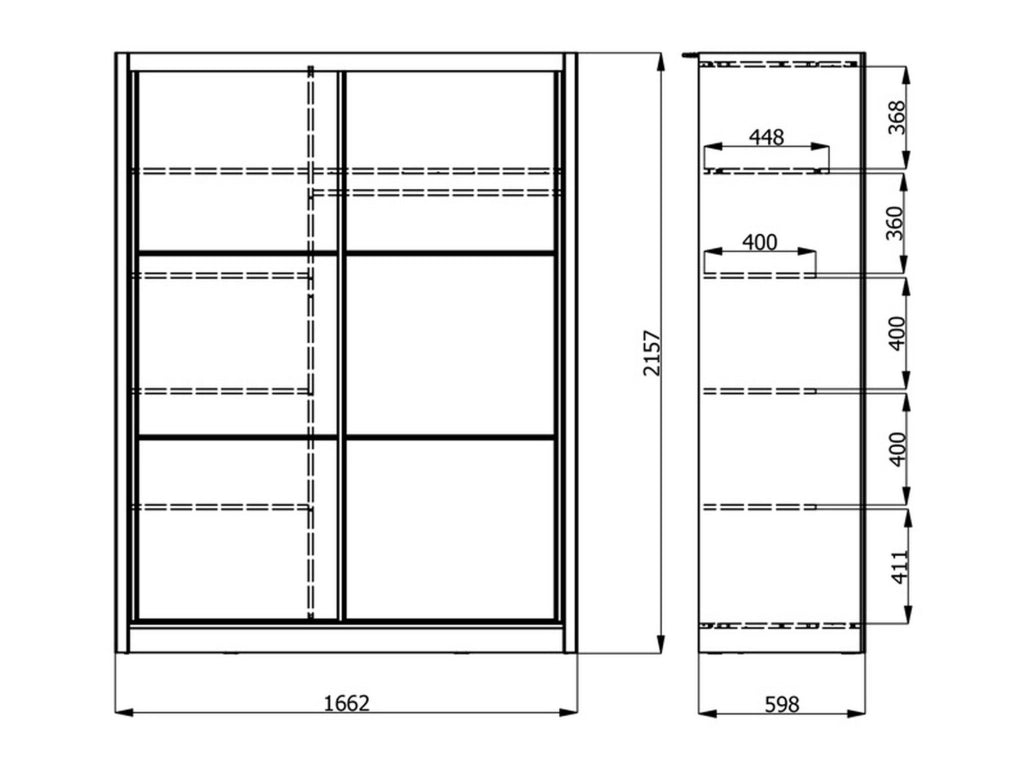 Armadio Camera da Letto Faedis, Guardaroba Grande Appendiabiti, 166x215.5h cm Marrone Rovere Nodi