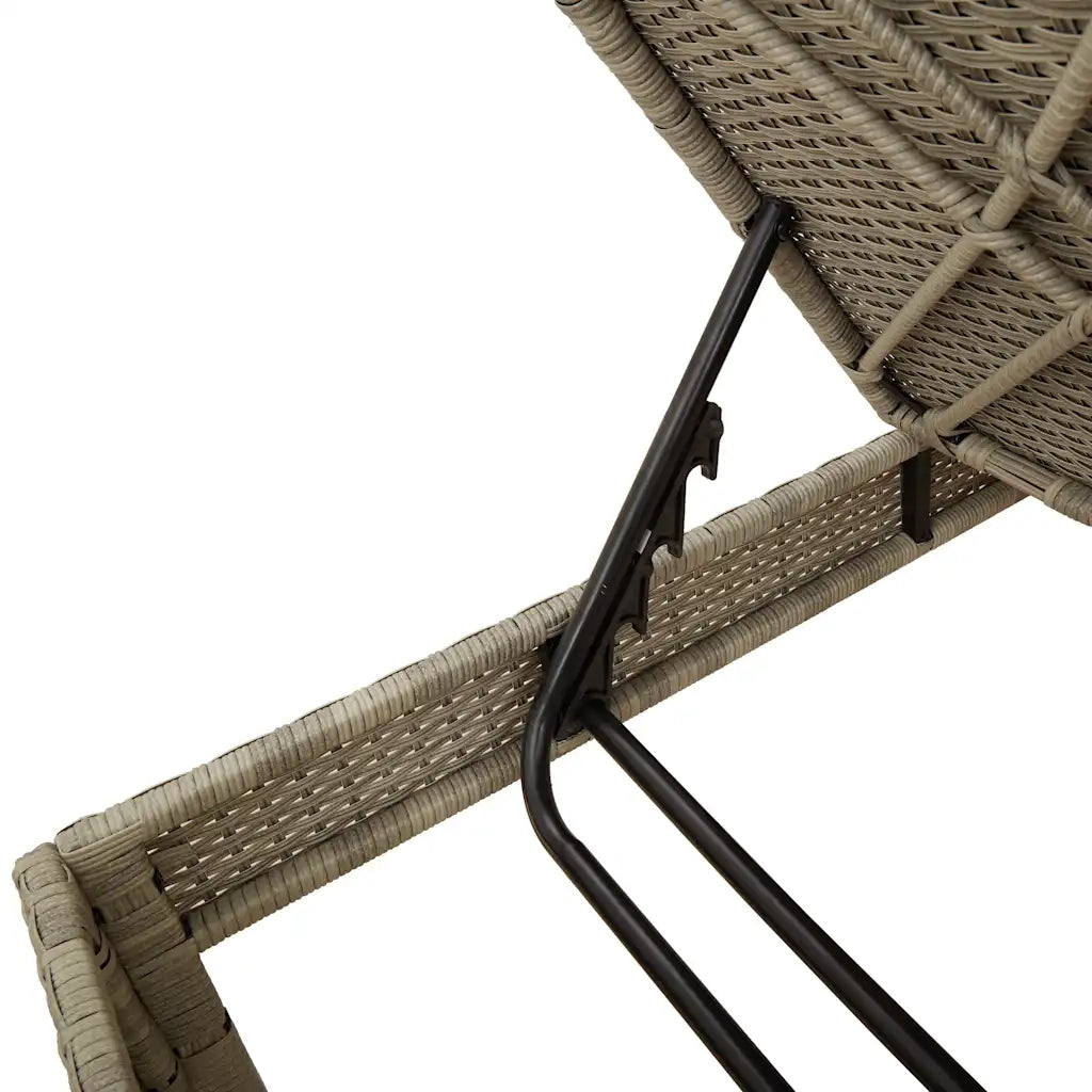 Lettino Prendisole con Cuscino Grigio Chiaro 55x200x44 cm