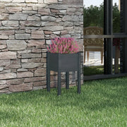 Fioriera da Giardino-Vaso da Esterno-Contenitore per Piante Grigia 40x40x70 cm in Legno di Pino