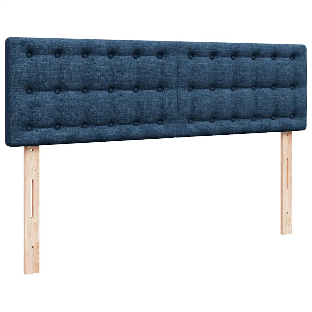 Struttura Letto Pouf con Materasso Blu 140x200cm in Tessuto 3312484