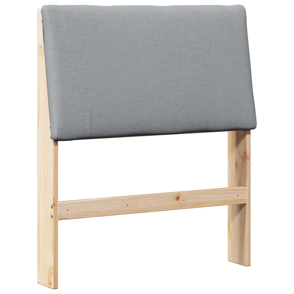 Testiera | Testata imbottita Grigio chiaro 80 cm Pino massello