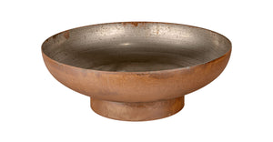 Braciere a Legna Ø40x13,5 cm Elegante in Acciaio Effetto Ruggine