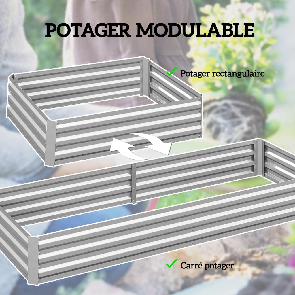 Vaschetta da giardino rettangolare ¨C zephmum ¨C 241x90.5x30 cm acciaio inox