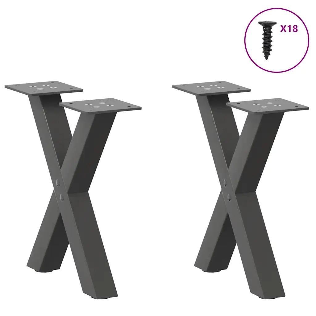 Gambe per Tavolino da Caffè a Forma di X 2 pz Antracite 30x(30-31) cm Acciaio 4012870
