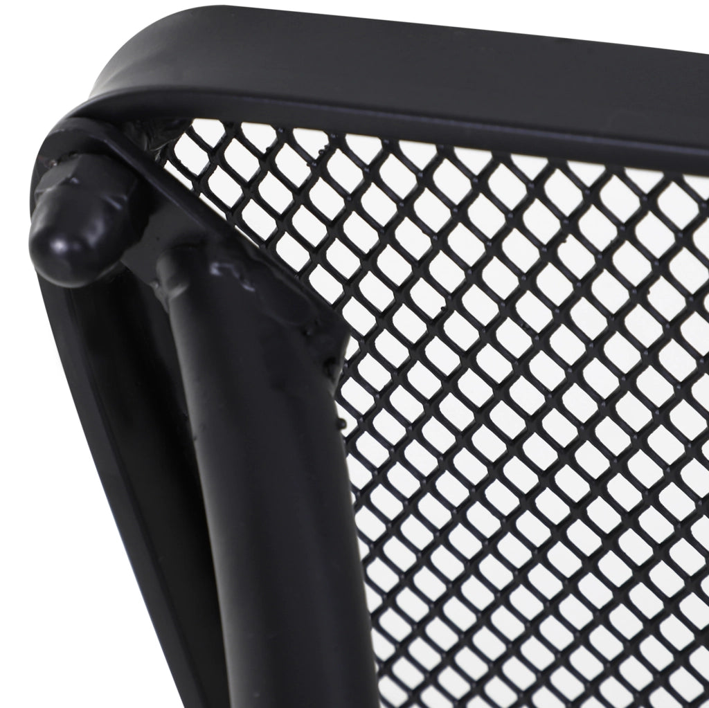 Tavolino da esterno 45x45x50 cm in metallo nero per terrazza e giardino