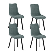 Set 4 Sedie Iris 45x56x86 cm in Tessuto Easy-Clean Acquamarina