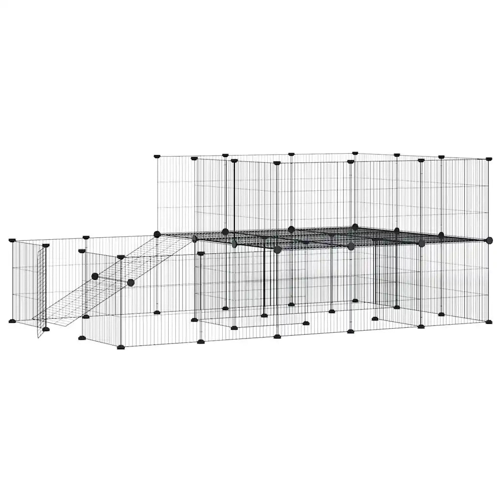 Gabbia per Animali 44 Pannelli con Porta Nera 35x35 cm Acciaio cod mxl 54388