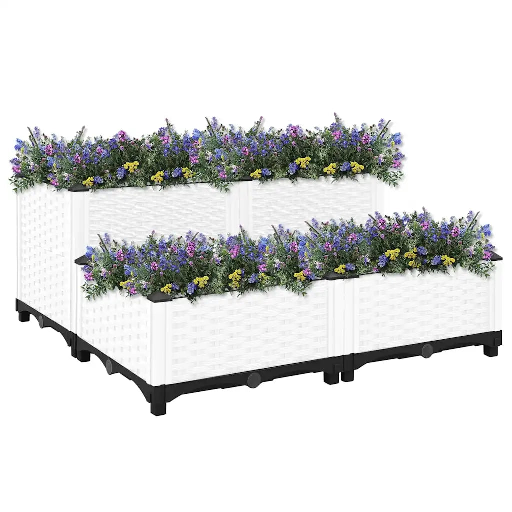Fioriera Rialzata-Vaso da Esterno-Fioriera Elevata 80x80x38 cm in Polipropilene 340471