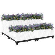 Fioriera Rialzata-Vaso da Esterno-Fioriera Elevata 80x80x38 cm in Polipropilene 340471