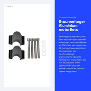Altezza di sterzo in alluminio per motociclette - Adattatore di altezza 28 mm - Nera - Montaggio di alta qualità