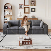 Divano Cloud 260 cm ¨C MINIMAL ¨C Velluto a Coste Grigio Scuro, Imbottito, Senza Montaggio