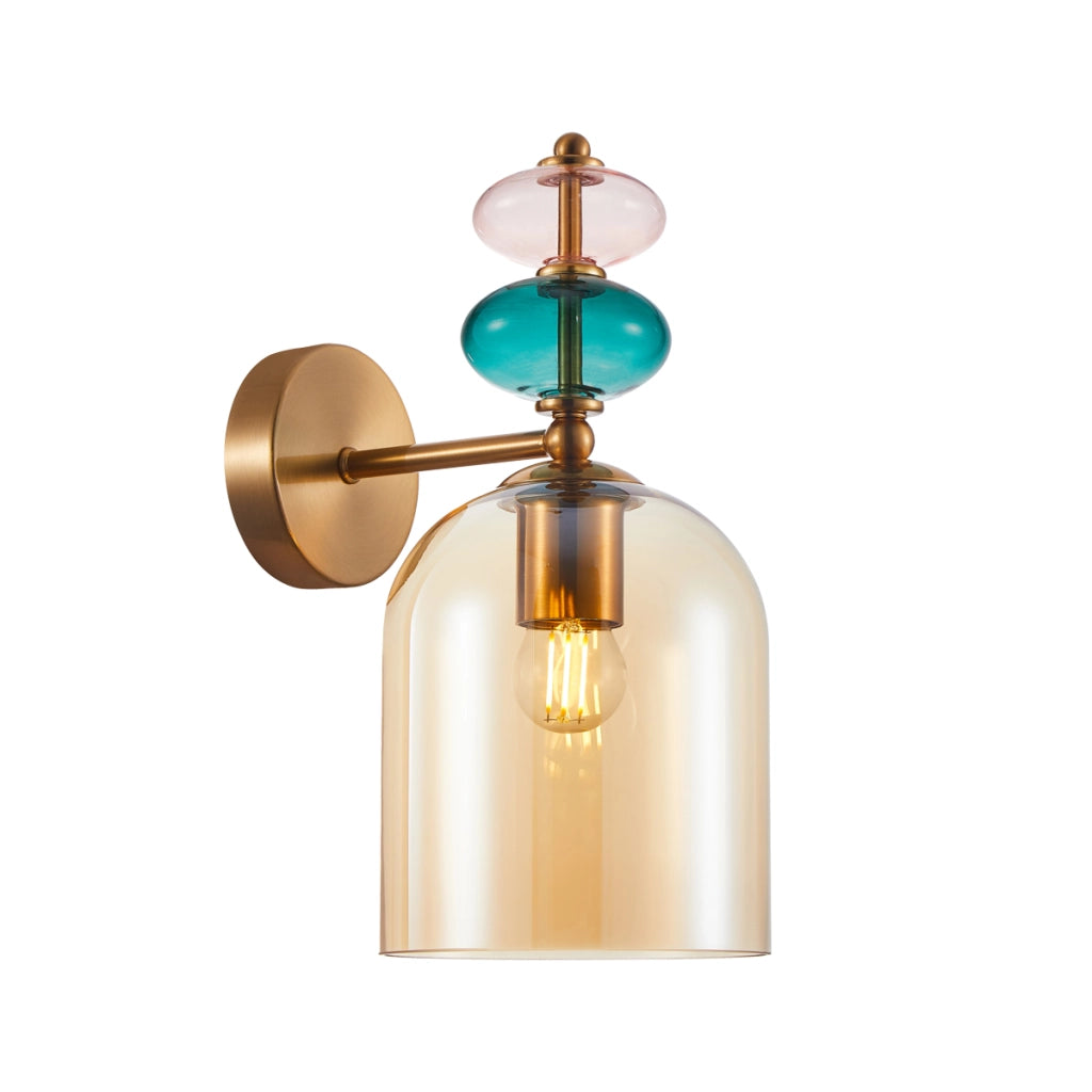 Applique Italux Busco vetro multicolore 1 luce E27 34cm