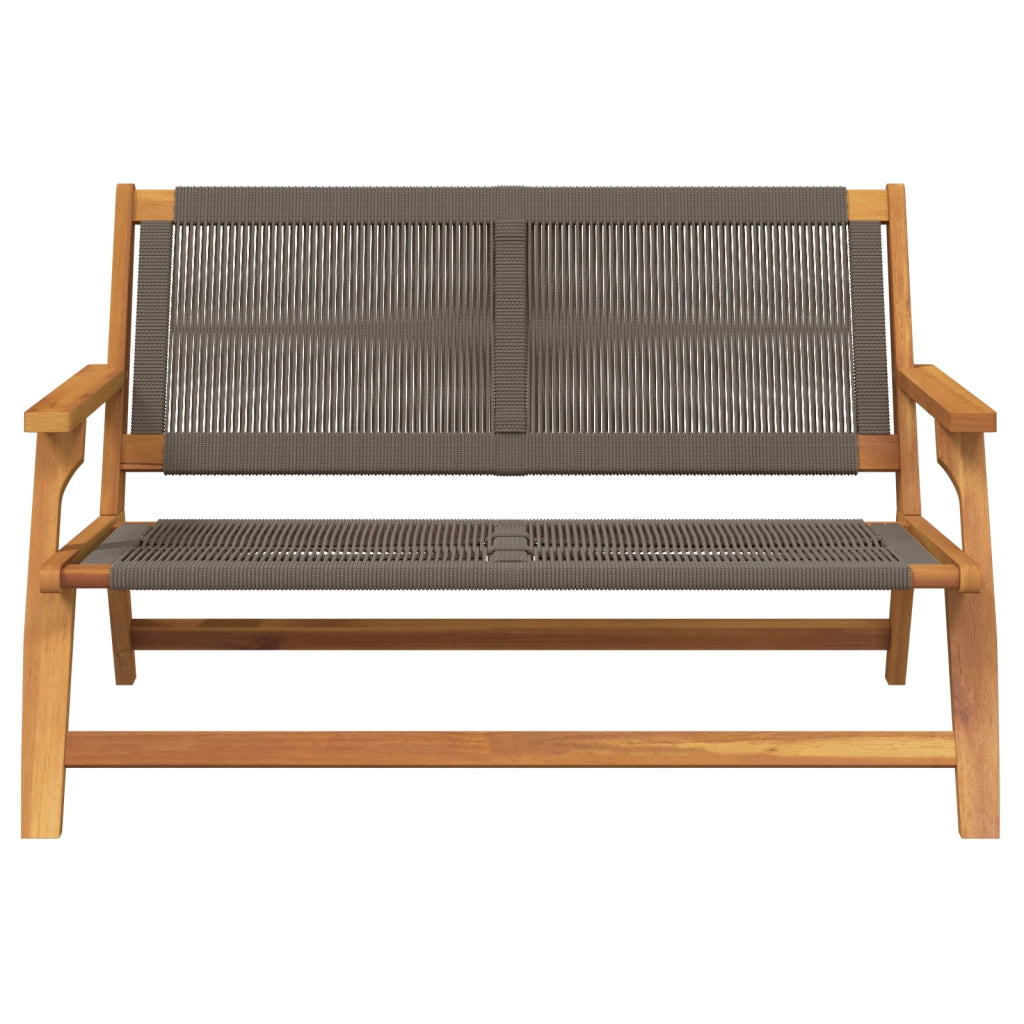 Panchina da Giardino Grigia 76x122x73 cm in Legno Massello di Acacia