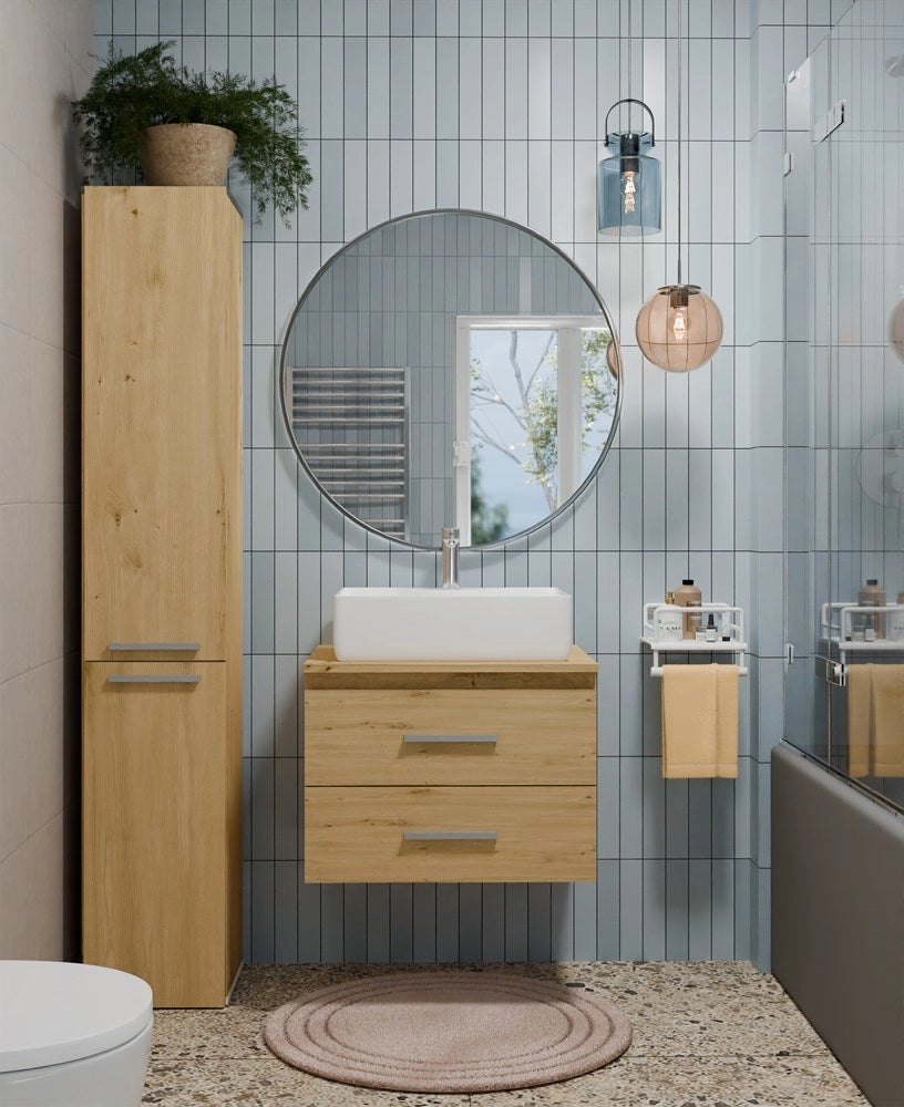 Mobile sottolavabo NEL 60 bagno bagno 2 cassetti rovere artisan