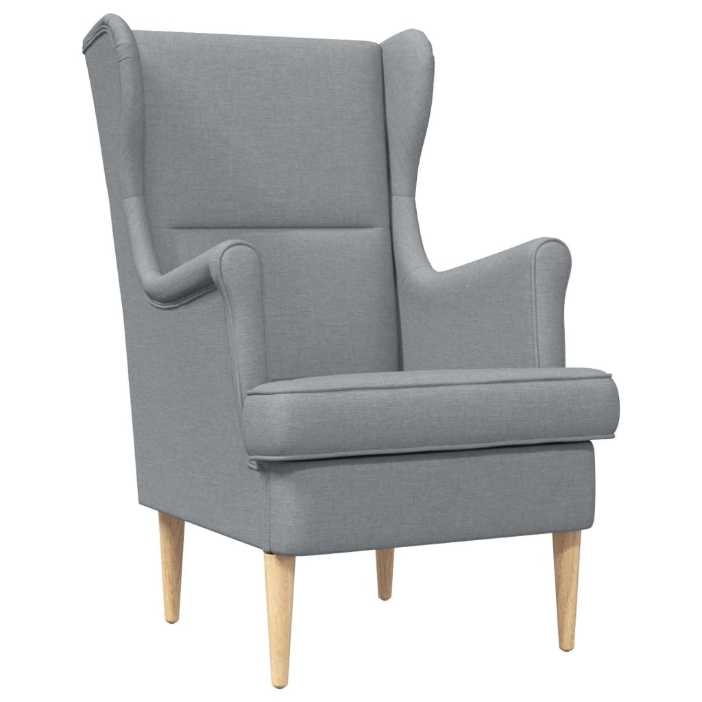Poltrona con Ottomano 2 pz Grigio Chiaro Tessuto 3418801