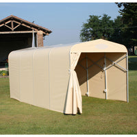 Box Tunnel Mobile Copertura in PVC per Auto - 721x250xh215 cm/Grigio Maddi