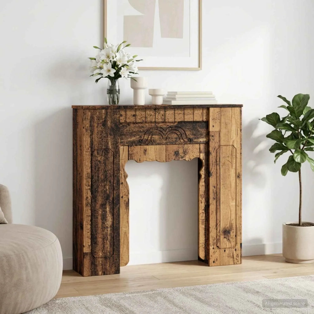 Cornice per camino Legno antico 93 x 20 x 89 cm 8006631