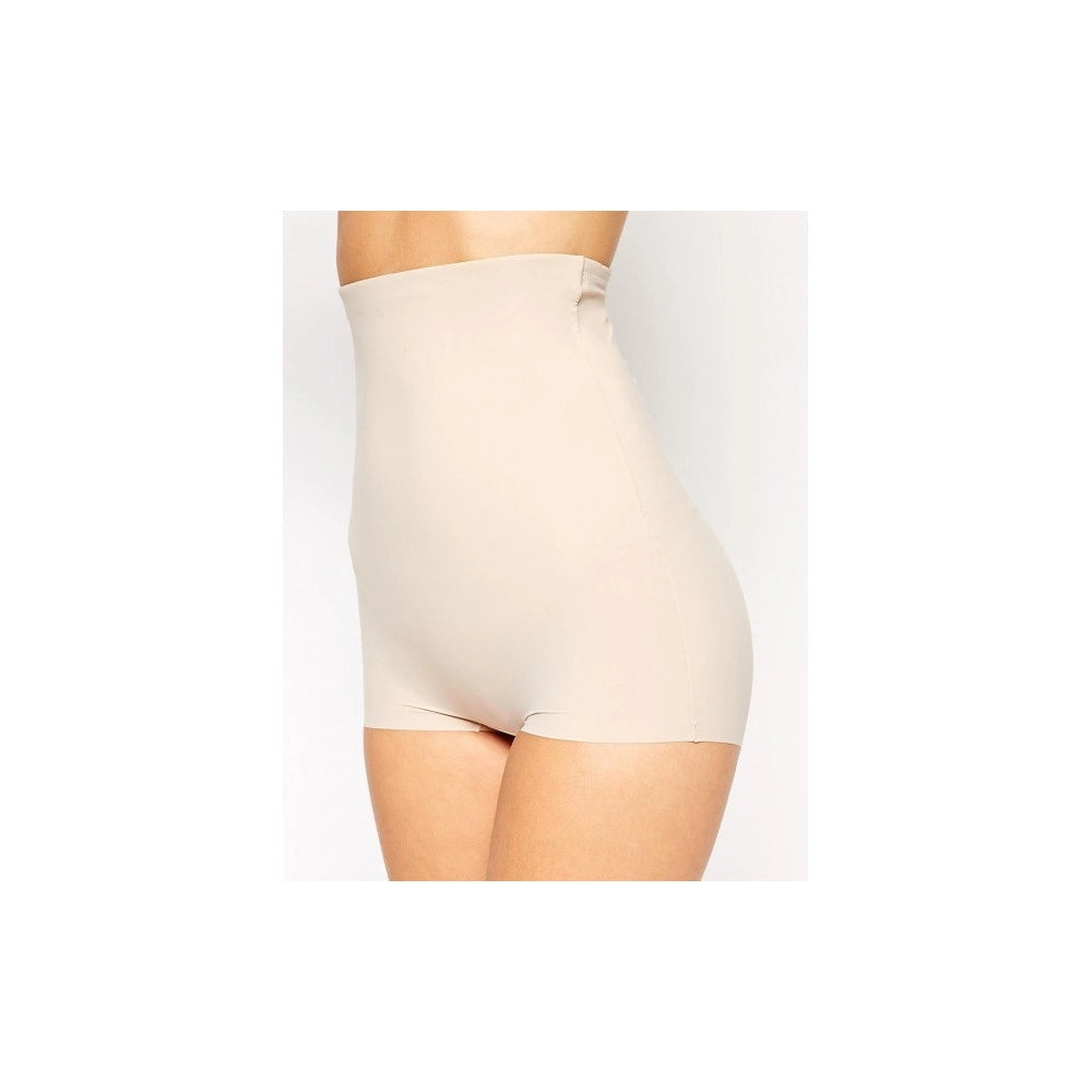 Trade Shop - Pantaloncino Guaina Contenitiva Vita Alta Snellente Modellante Push Up - Panna Naturale   Xl
