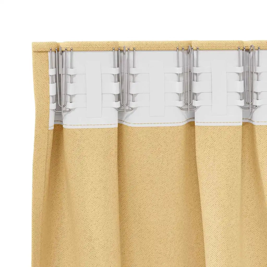 Tende Blackout con Anelli 2 pcs Beige 260 x 140 cm Poliestere 4107427
