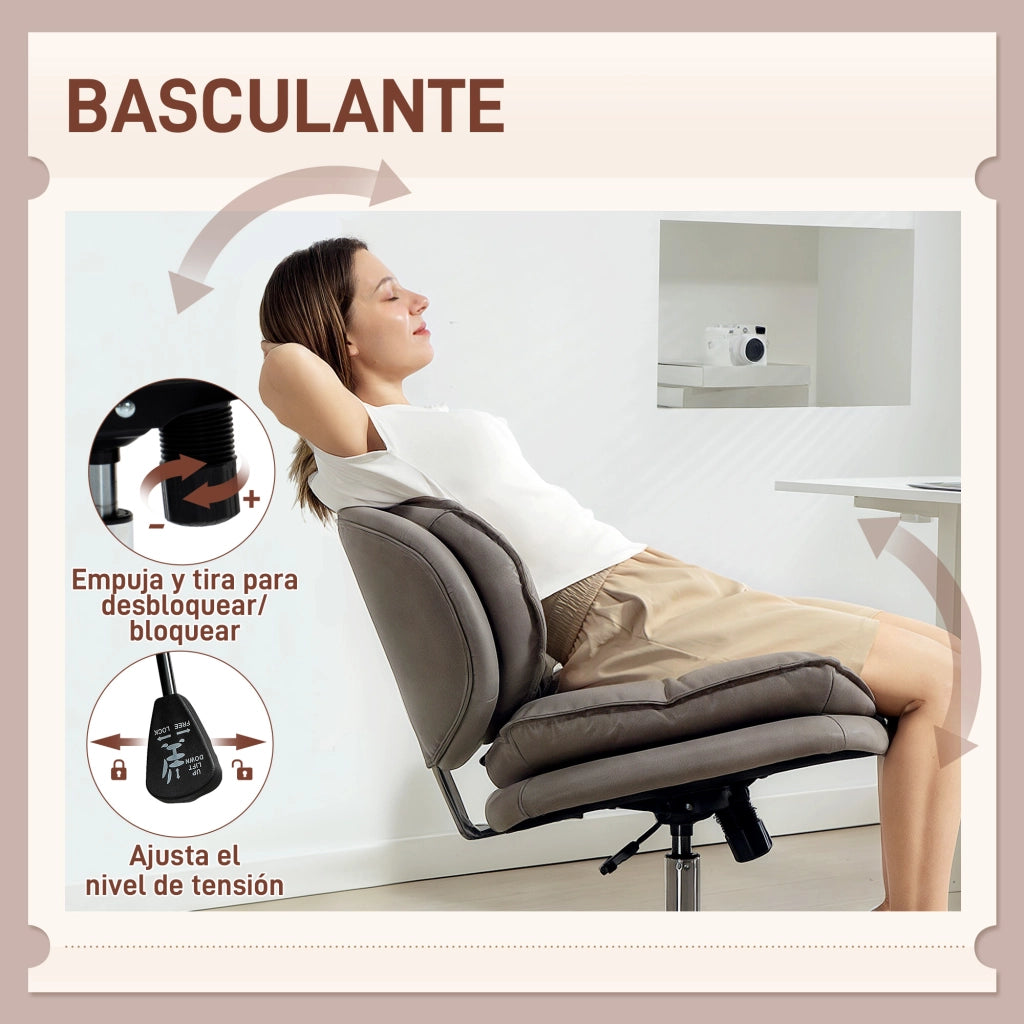 Sedia da Ufficio con Braccioli ¨C Xylo ¨C Seduta Imbottita Grigio Schienale Alto Regolabile