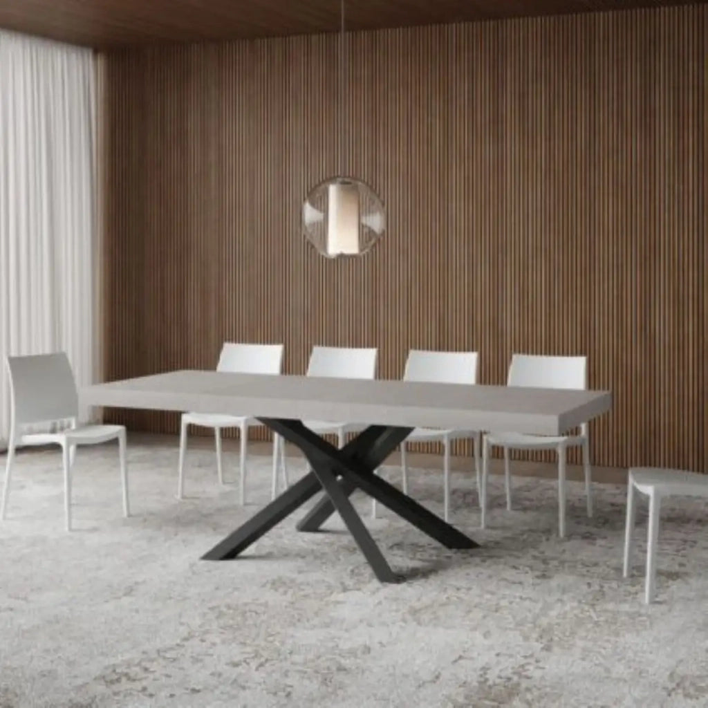 Tavolo allungabile 140/400x90 cm Volantis Premium cashmere gambe antracite