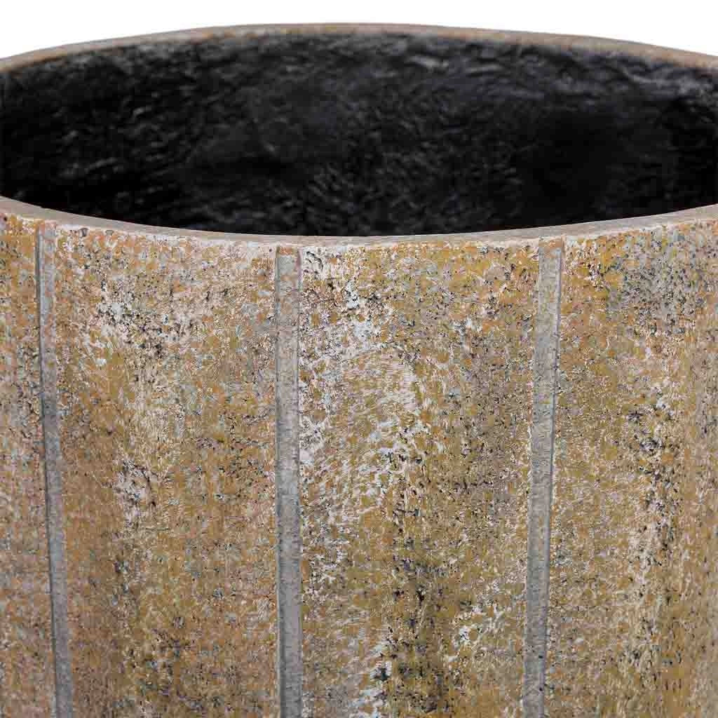 Vaso in fibra di vetro marrone 35,5x35,5x35,5 cm