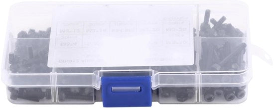 Viti a Inbus 280 pezzi - Viti di alta qualità 12,9 - Acciaio lamellare - Resistente all'ossidazione - Scatola trasparente - 9 lunghezze di filo - Viti