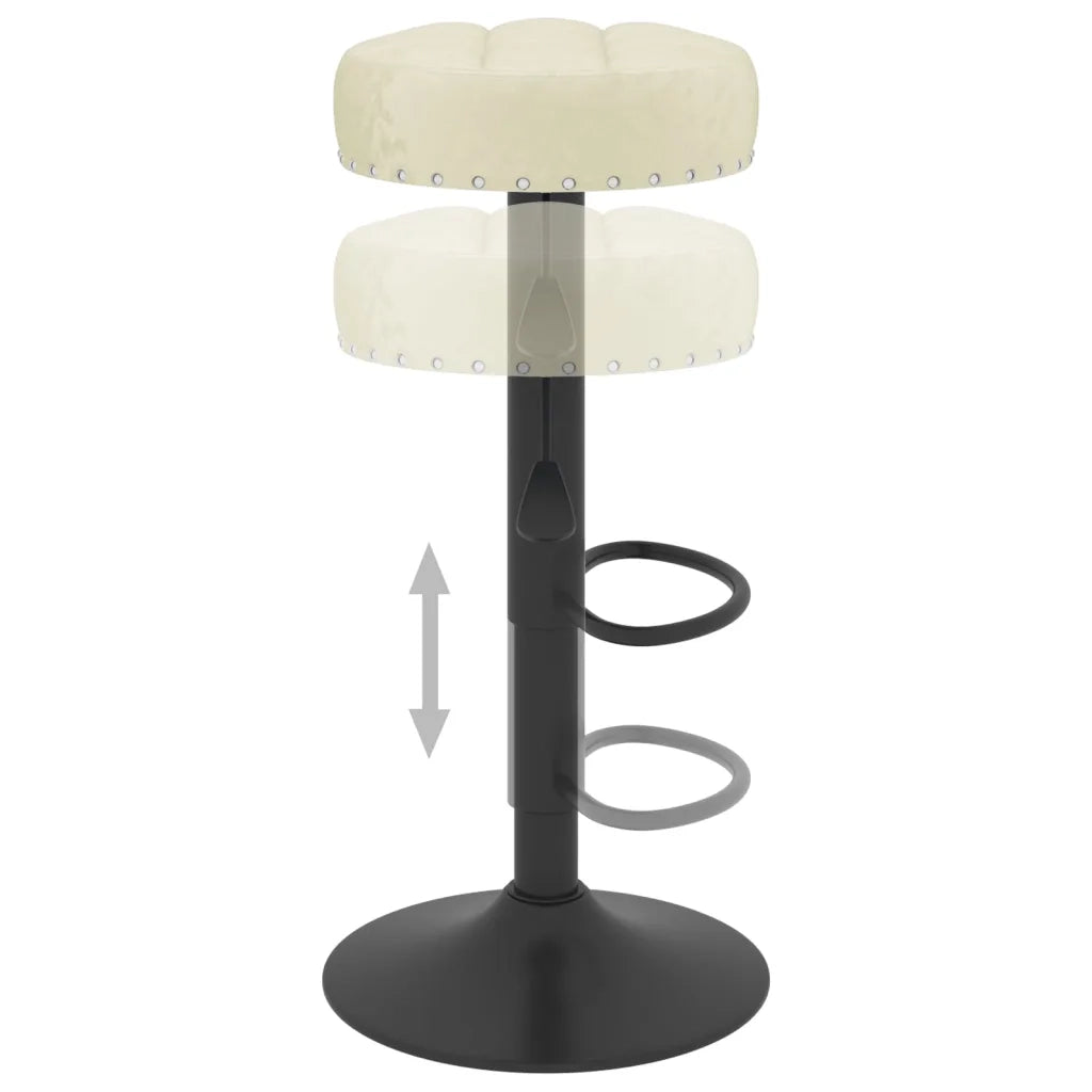 Sedie da Bar 2 pz Crema in Velluto 332994