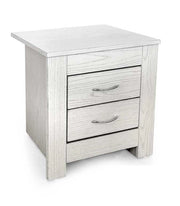 COMODINO MODERNO CON 2 CASSETTI 45 X 35 X 45 CM IN LEGNO BIANCO