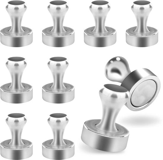Magnetico 10 kg, potenza di attrazione 12 kg, diametro: 20 mm; altezza: 25 mm, argento