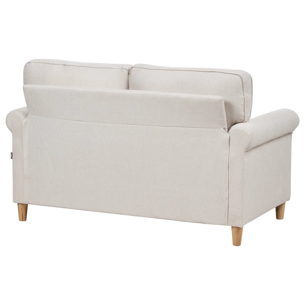Divano tessuto beige chiaro Struttura In Legno Molle Insacchettate Soggiorno 2 Posti