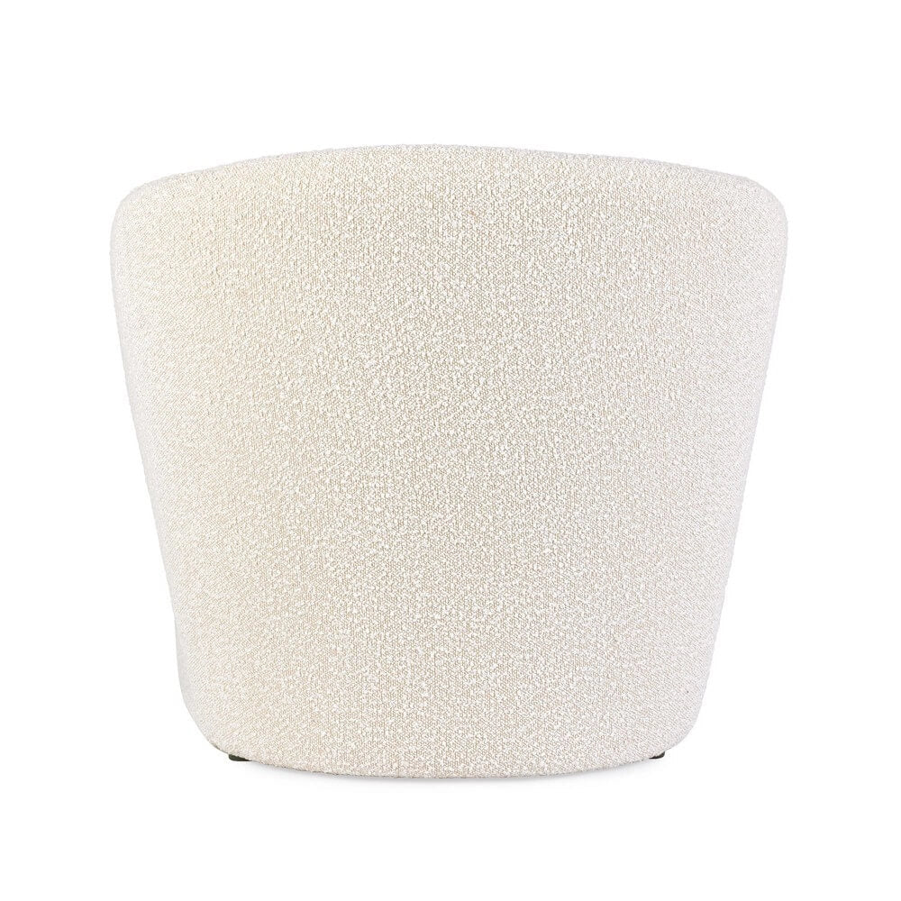 Poltrona Imbottita in Tessuto Bouclé Design Arrotondato - RENATA