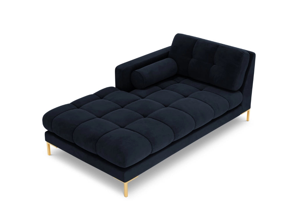 Cosmopolitan Design - Chaise longue sinistra "Bali" in velluto blu scuro 