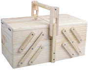 Scatola di stoccaggio per cucito 3 strati - contenitore per filo - borsa da cucito - scatola di stoccaggio - contenitore in legno - 30 x 18,5 x 18,5 cm - scatola di stoccaggio per cucito