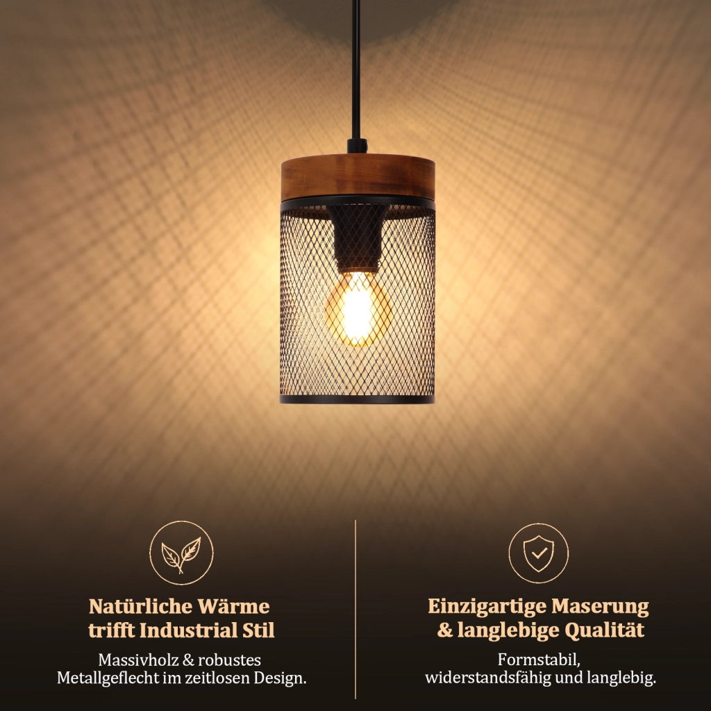 ZMH Lampadario vintage nero E14 dal design industriale retrò per sala da pranzo e cucina
