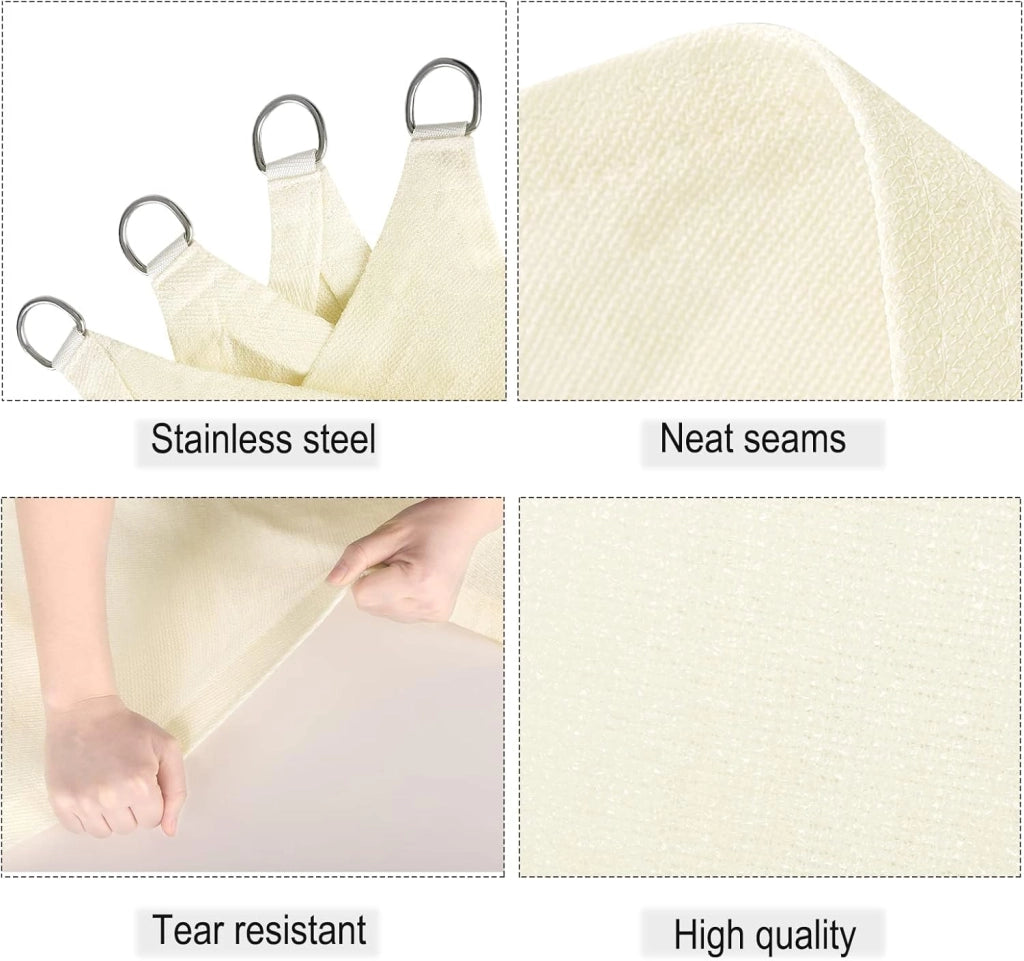 Vela ombreggiante 4x4m in HDPE 180 g/m² Traspirante Tenda a Vela Parasole Quadrato Protezione Solare Respirante Anti UV Giardino Esterni Grigio
