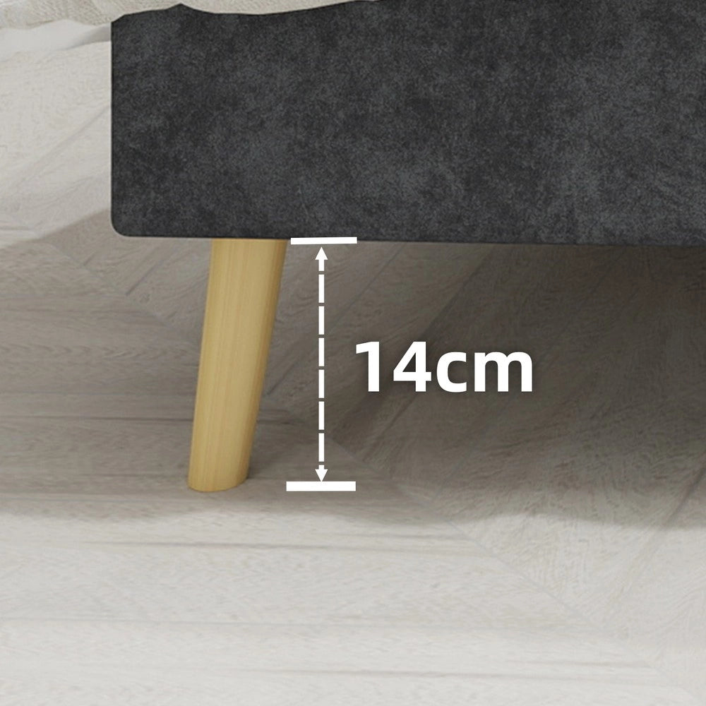 Letto Matrimoniale Imbottito ¨C Xylo ¨C Tessuto Grigio Scuro 140x200