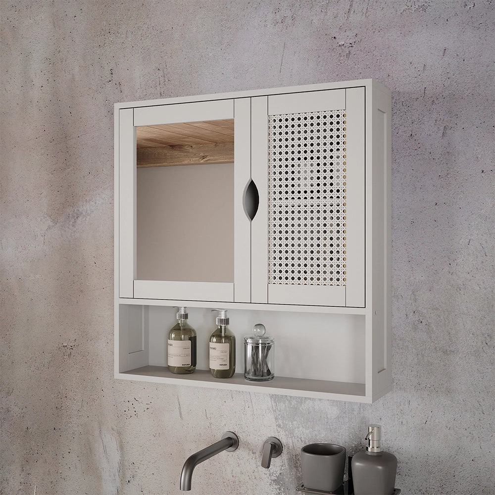 Vicco Specchio contenitore bagno Bianco 56 x 58 cm con 2 porte