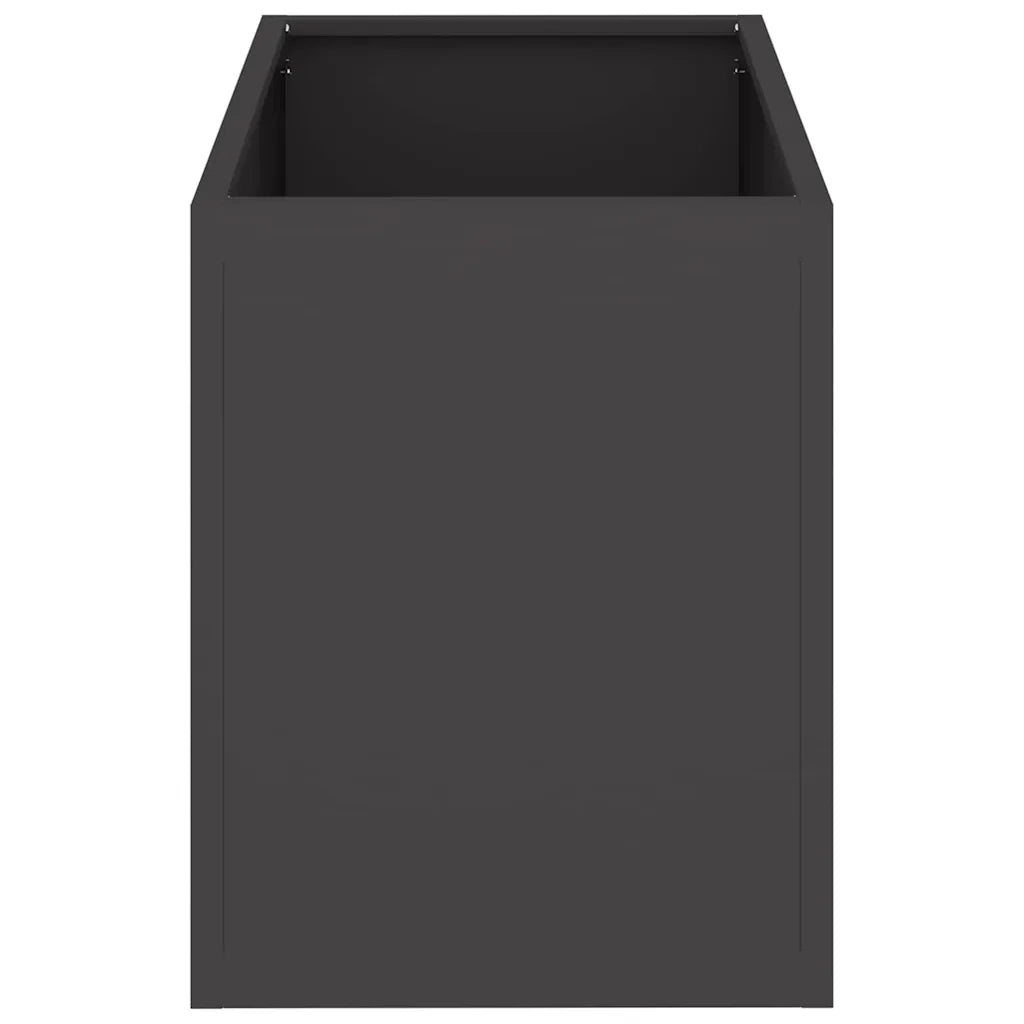 Vaso da giardino Nero 50 x 32 x 40 cm Acciaio laminato a freddo 876350