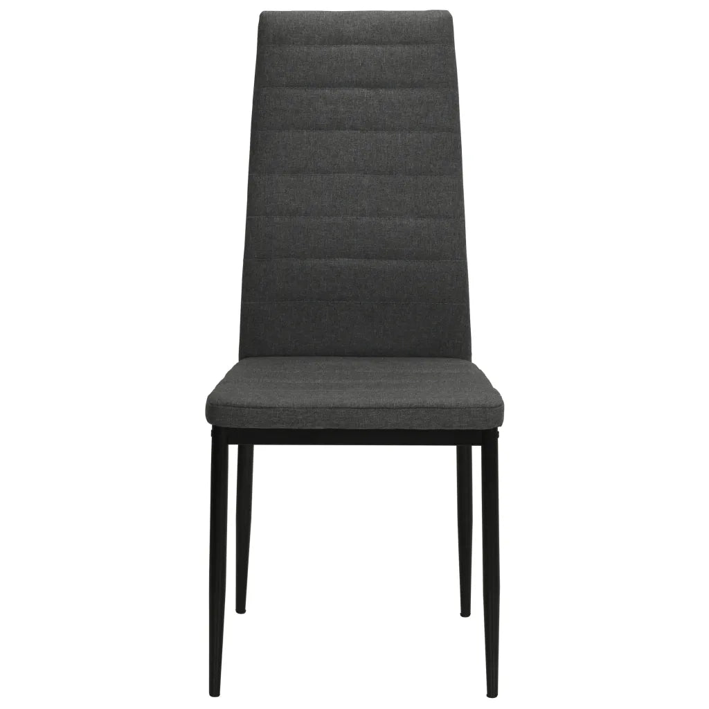 Sedie da Pranzo 4 pz Grigie Legno Massello di Hevea e Tessuto 246180