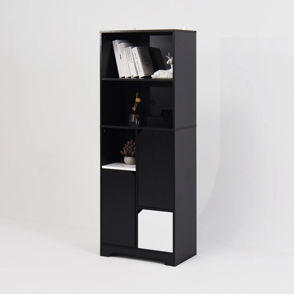 Libreria Multifunzionale con Ante, Cassetti e Ripiani ¨C MINIMAL ¨C Nero e Bianco, Stile Moderno, Soggiorno Ufficio