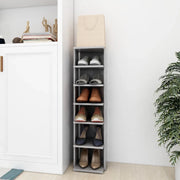 Scarpiera-Scaffale per scarpe Grigio Cemento 27,5x27x102 cm in Legno Multistrato