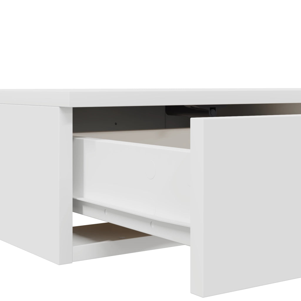 Cassetti per Letto Bianchi 135x36,5x16,5 cm in Legno Ingegnerizzato