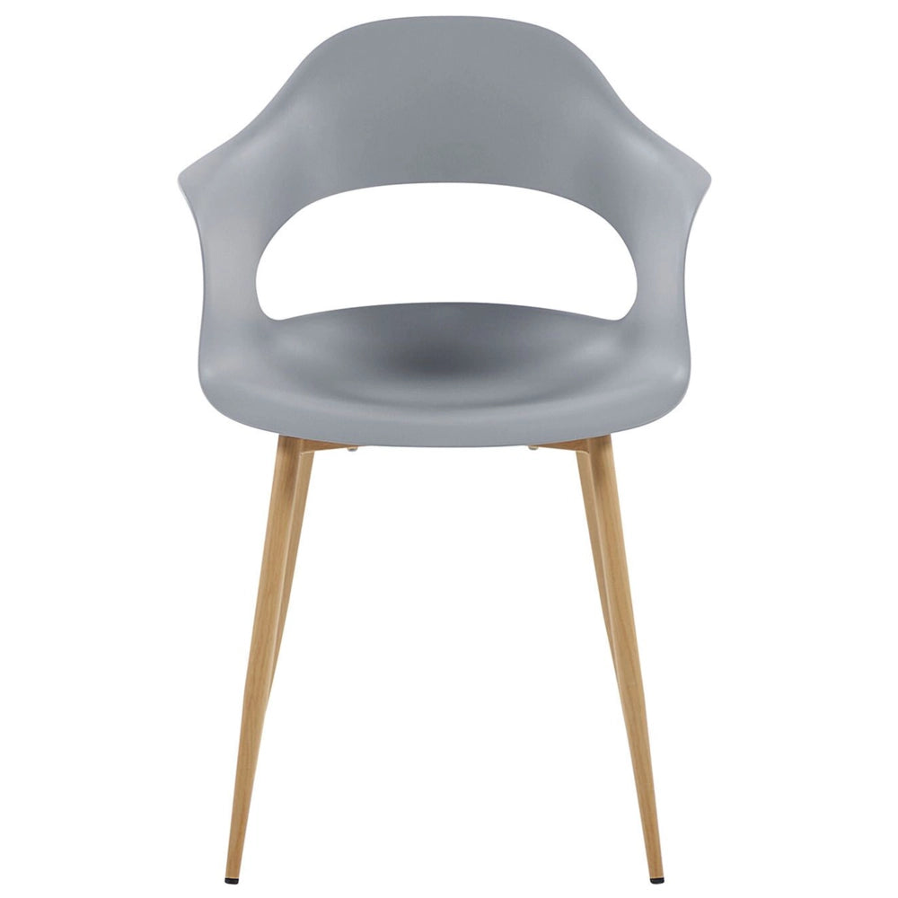 Set di 2 sedie da pranzo in materiale sintetico grigio gambe eleganti decorative